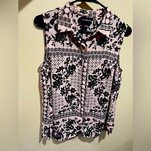 Light pink and black blouse